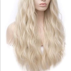 Long Curly Wavy Blonde Wig Halloween